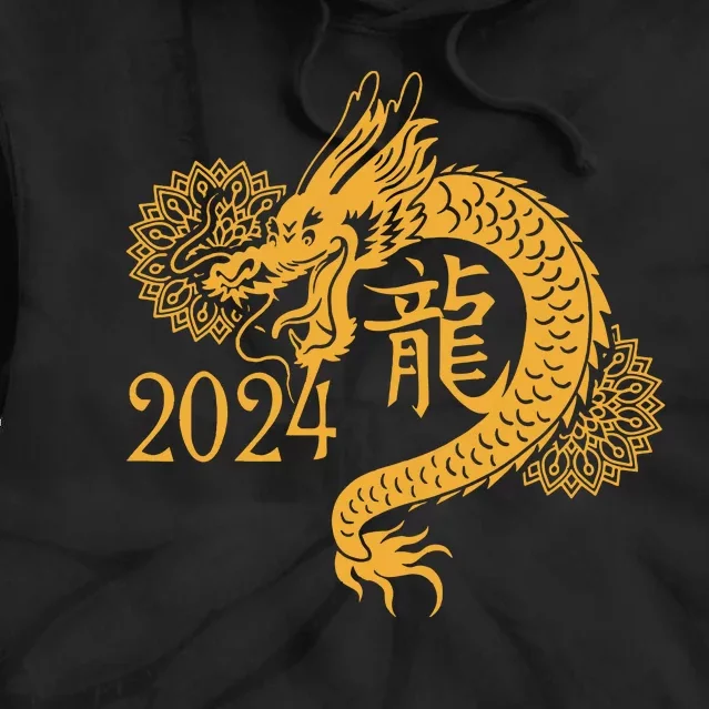 Year Of The Dragon 2024 Chinese New Year Zodiac Lunar Tie Dye Hoodie