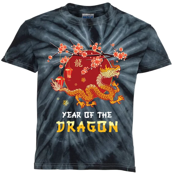 Year Of The Dragon 2024 Lunar New Year Chinese New Year 2024 Kids Tie-Dye T-Shirt