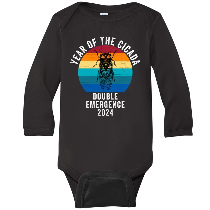 Year Of The Cicada Double Emergence 2024 Cicada Lover Return Of The Cicadas Baby Long Sleeve Bodysuit