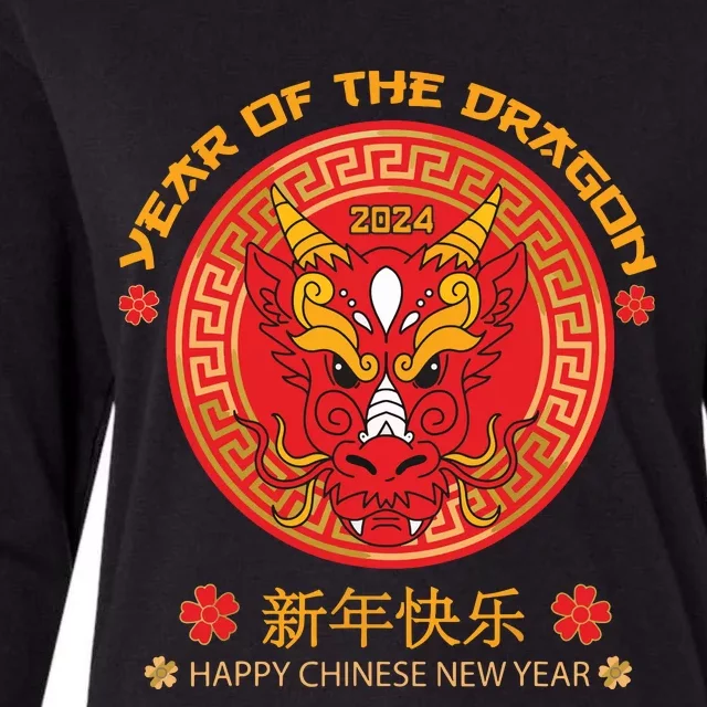 Year Of The Dragon 2024 Lunar New Year Chinese New Year 2024 Womens Cotton Relaxed Long Sleeve T-Shirt