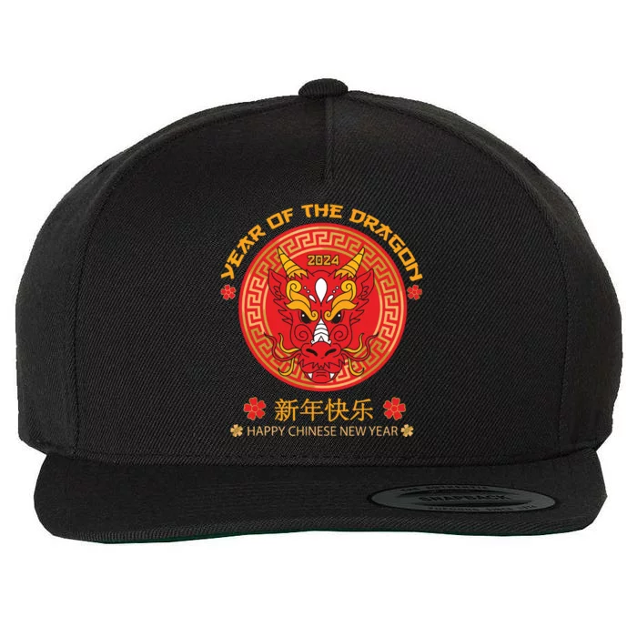 Year Of The Dragon 2024 Lunar New Year Chinese New Year 2024 Wool Snapback Cap