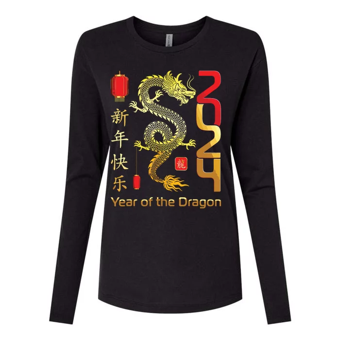 Year Of The Dragon 2024 Lunar New Year Chinese New Year 2024 Womens Cotton Relaxed Long Sleeve T-Shirt