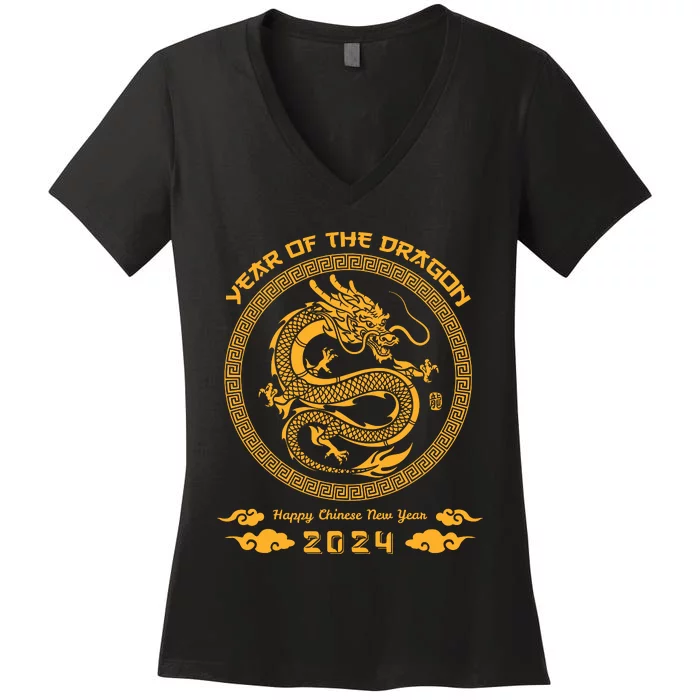 Year Of The Dragon 2024 Lunar New Year Chinese New Year 2024 Women's V-Neck T-Shirt