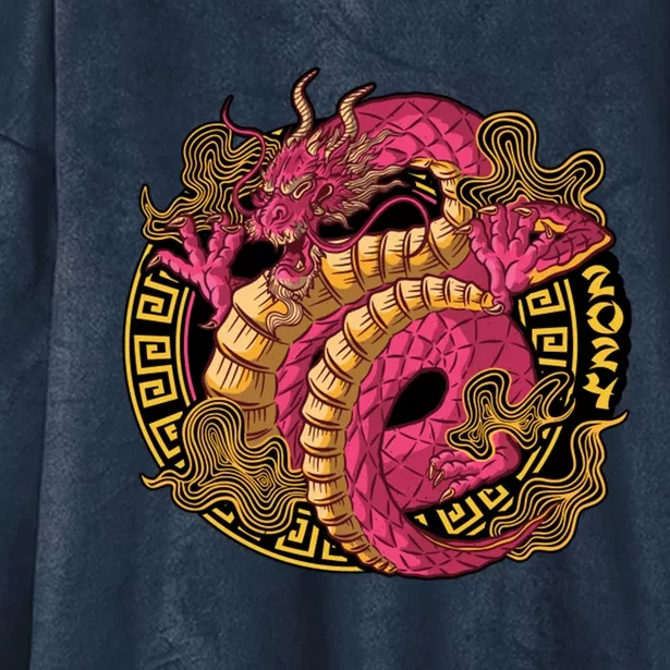 Year Of The Dragon Happy Chinese New Year 2024 Hooded Wearable Blanket