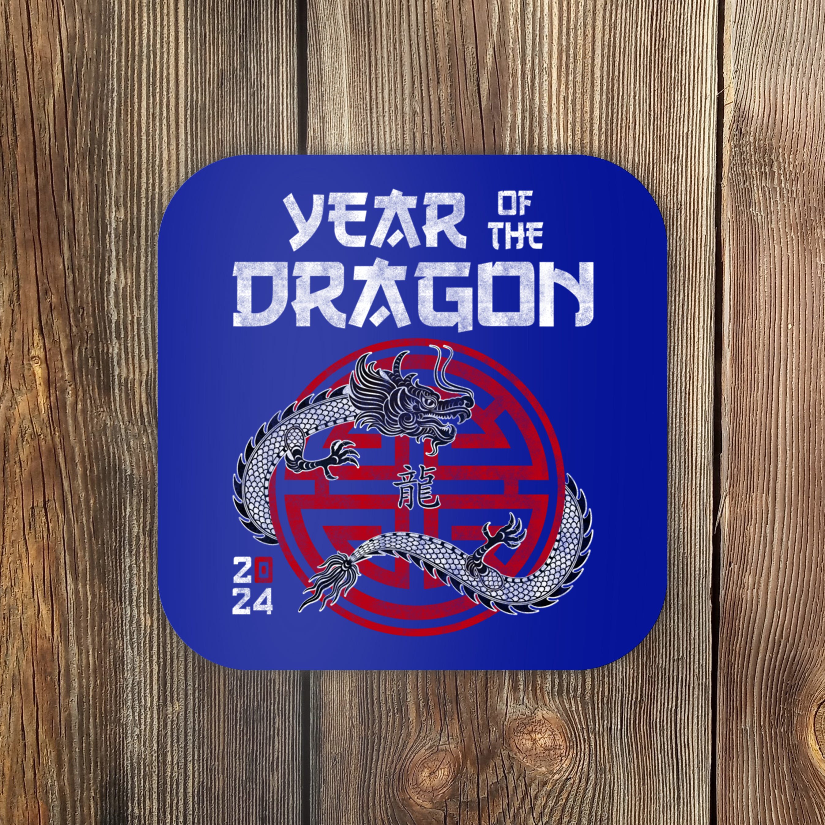 Year Of The Dragon 2024 Zodiac Chinese New Year 2024 Funny Gift Coaster
