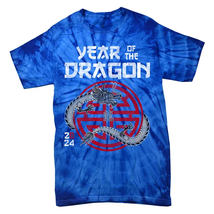 Year Of The Dragon 2024 Zodiac Chinese New Year 2024 Funny Gift Tie-Dye T-Shirt