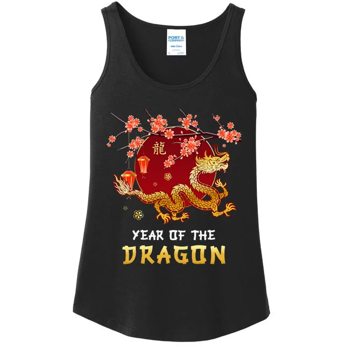 Year Of The Dragon 2024 Lunar New Year Chinese New Year 2024 Ladies Essential Tank