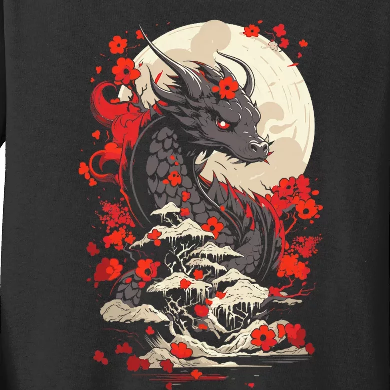 Year Of The Dragon Zodiac Lunar New Year 2024 Kids Long Sleeve Shirt