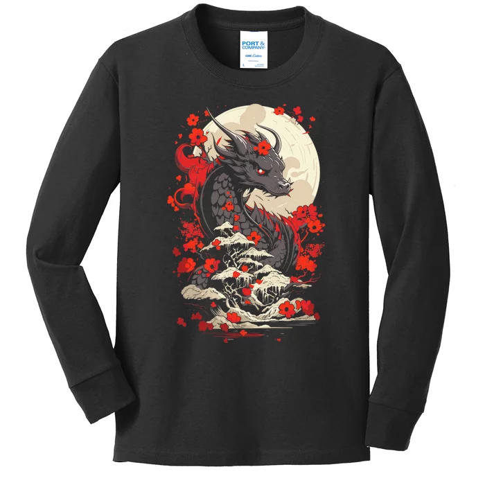 Year Of The Dragon Zodiac Lunar New Year 2024 Kids Long Sleeve Shirt