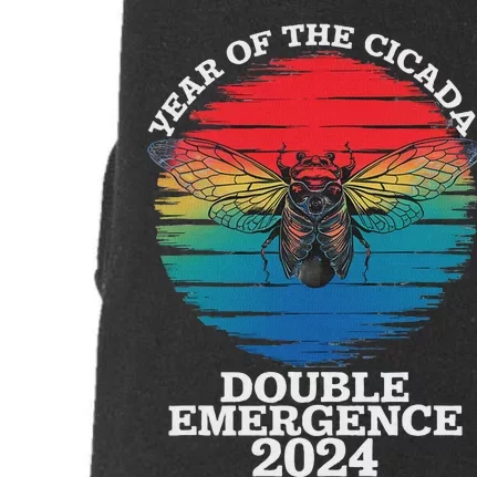 Year Of The Cicada 2024 Cicada Invasion Brood Xix Brood Xiii Doggie 3-End Fleece Hoodie