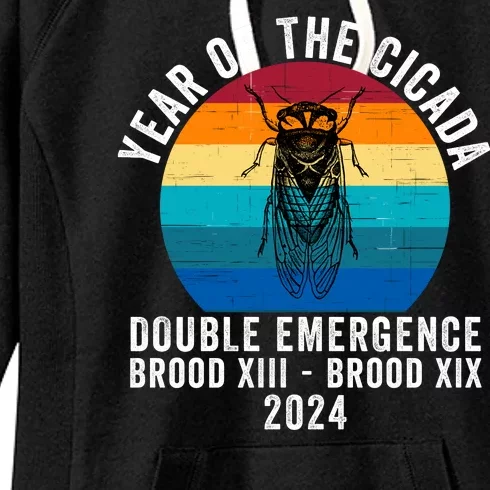 Year Of The Cicada Double Emergence Brood Xiii Brood Xix 2024 Women's Fleece Hoodie