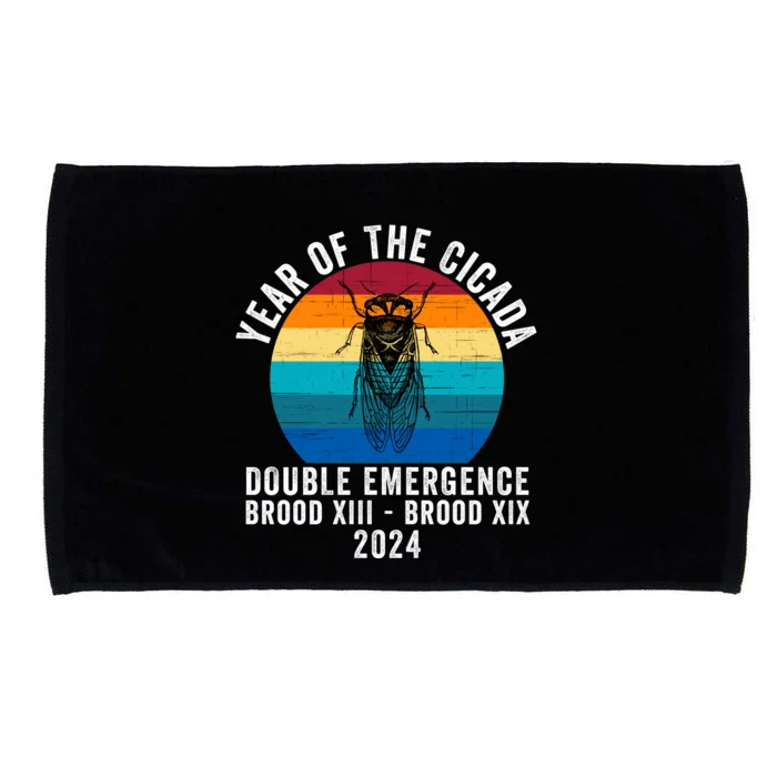 Year Of The Cicada Double Emergence Brood Xiii Brood Xix 2024 Microfiber Hand Towel