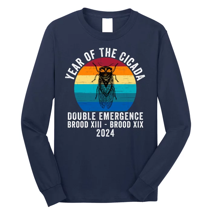 Year Of The Cicada Double Emergence Brood Xiii Brood Xix 2024 Long Sleeve Shirt