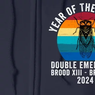 Year Of The Cicada Double Emergence Brood Xiii Brood Xix 2024 Full Zip Hoodie