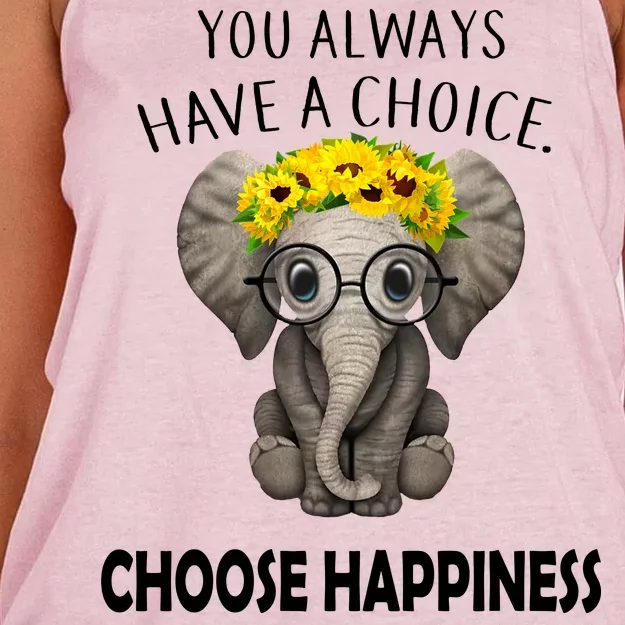 You Always Have A Choice Choose Happiness Women's Knotted Racerback Tank