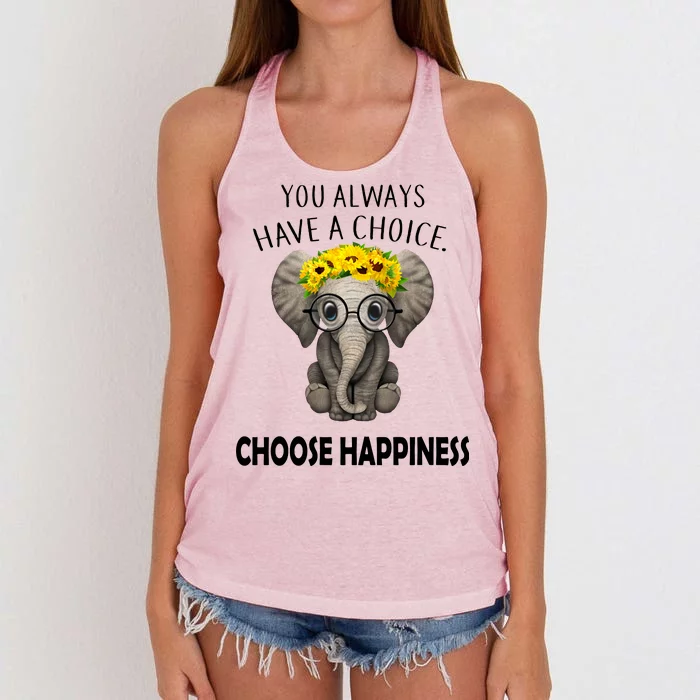 You Always Have A Choice Choose Happiness Women's Knotted Racerback Tank