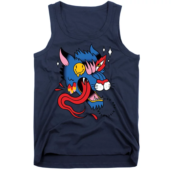 You Are Distorted Funny Wolf Tank Top