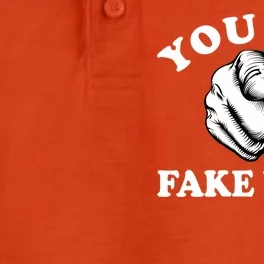 You Are Fake News Funny Trump Political Dry Zone Grid Performance Polo