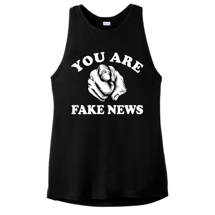 You Are Fake News Funny Trump Political Ladies Tri-Blend Wicking Tank