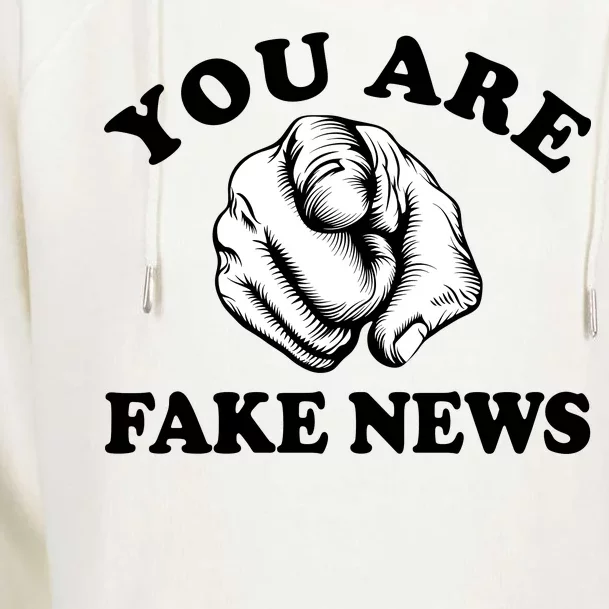 You Are Fake News Funny Trump Political Womens Funnel Neck Pullover Hood