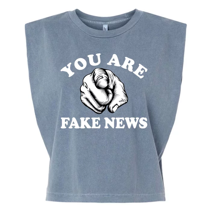 You Are Fake News Funny Trump Political Garment-Dyed Women's Muscle Tee