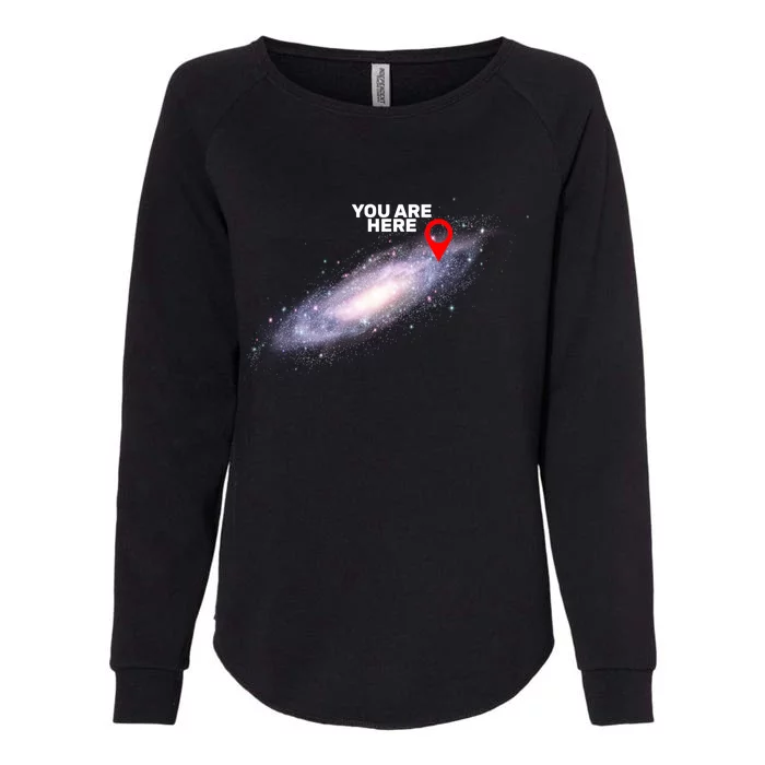 You are Here Galaxy Womens California Wash Sweatshirt