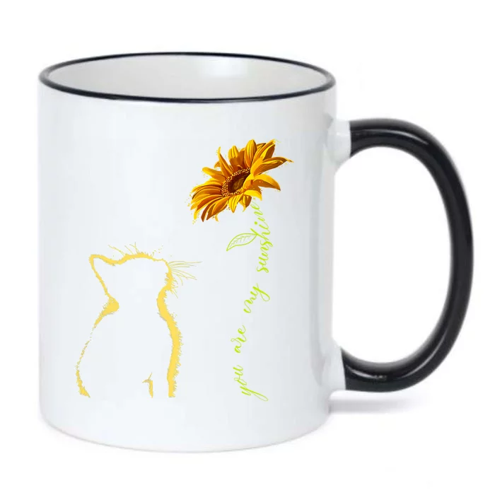 You Are My Sunshine Cat Sunflower Black Color Changing Mug