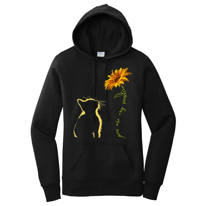 You Are My Sunshine Cat Sunflower Women's Pullover Hoodie