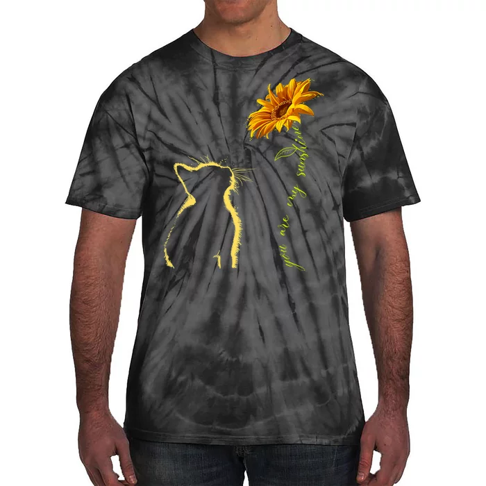 You Are My Sunshine Cat Sunflower Tie-Dye T-Shirt