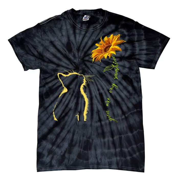 You Are My Sunshine Cat Sunflower Tie-Dye T-Shirt