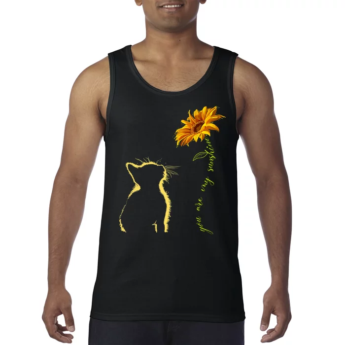 You Are My Sunshine Cat Sunflower Tank Top