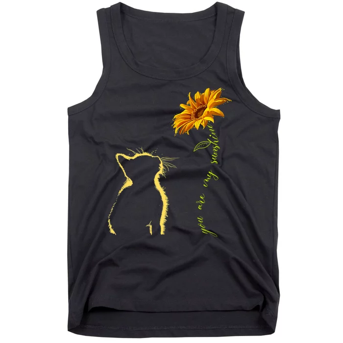 You Are My Sunshine Cat Sunflower Tank Top