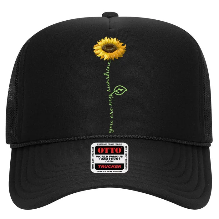 You Are My Sunshine Hippie Sunflower High Crown Mesh Trucker Hat