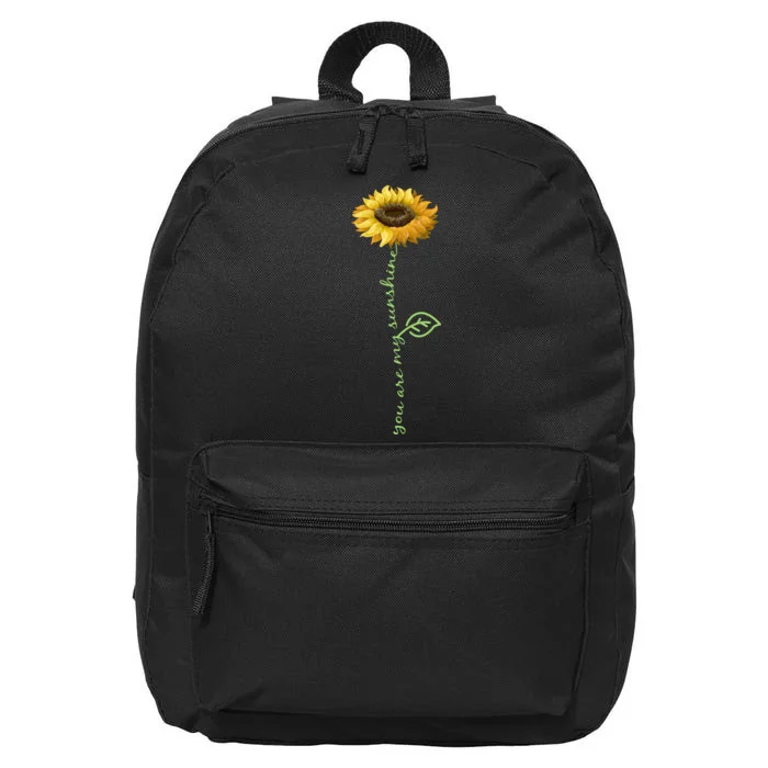 You Are My Sunshine Hippie Sunflower 16 in Basic Backpack