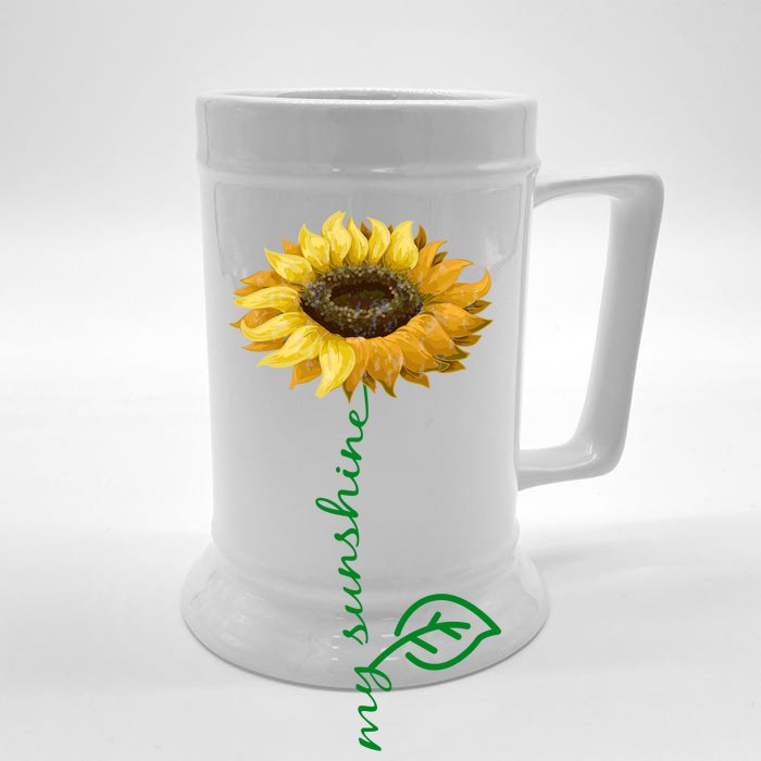 You Are My Sunshine Hippie Sunflower Front & Back Beer Stein