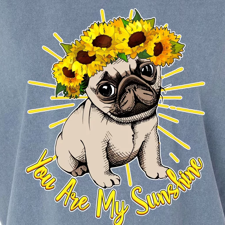 You Are My Sunshine Sunflower Pug Garment-Dyed Women's Muscle Tee