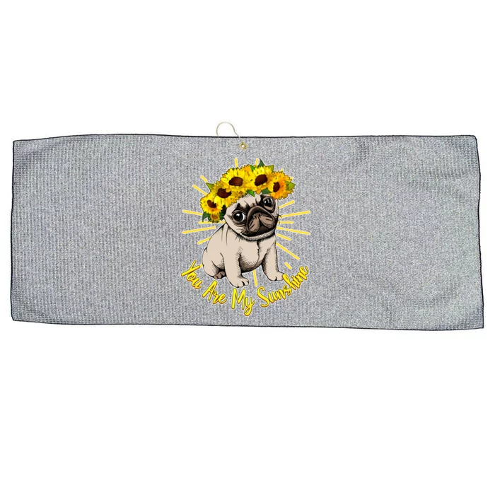 You Are My Sunshine Sunflower Pug Large Microfiber Waffle Golf Towel