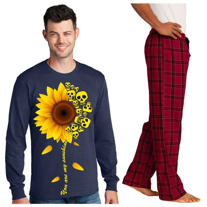 You Are My Sunshine Sunflower Skulls Long Sleeve Pajama Set