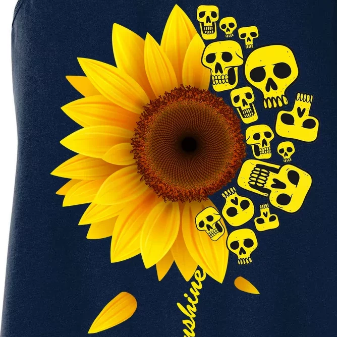 You Are My Sunshine Sunflower Skulls Women's Racerback Tank