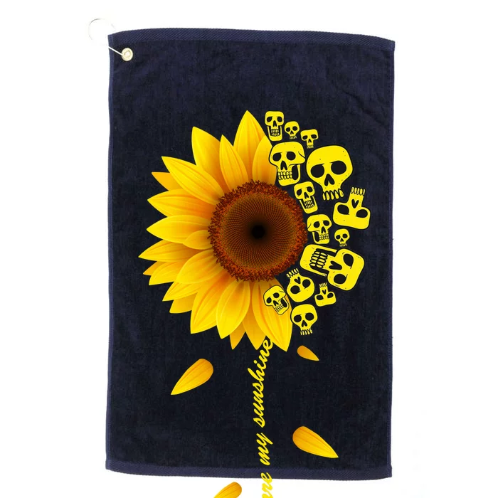 You Are My Sunshine Sunflower Skulls Platinum Collection Golf Towel