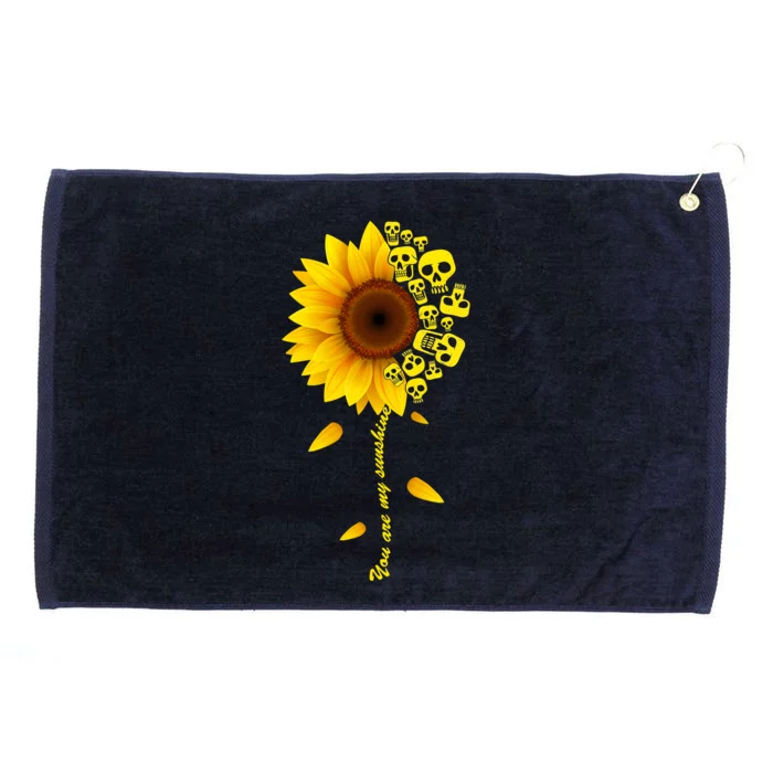 You Are My Sunshine Sunflower Skulls Grommeted Golf Towel