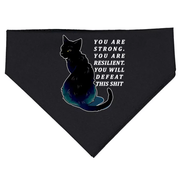 You Are Strong Resilient You Will Defeat This Shit Cat USA-Made Doggie Bandana