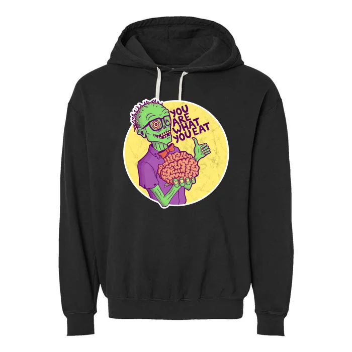 You Are What You Eat Zombie Nerd Brains Garment-Dyed Fleece Hoodie