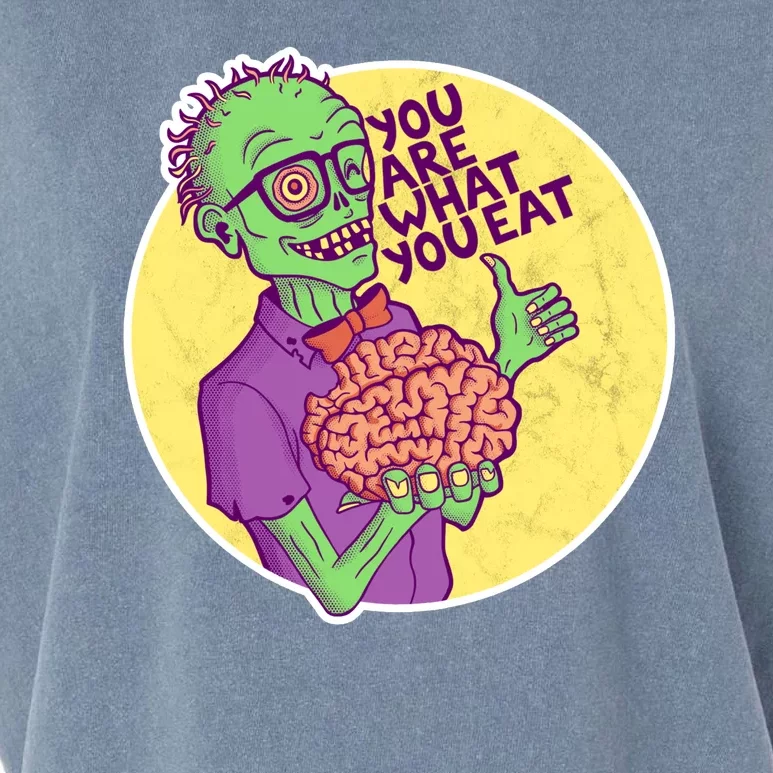 You Are What You Eat Zombie Nerd Brains Garment-Dyed Women's Muscle Tee