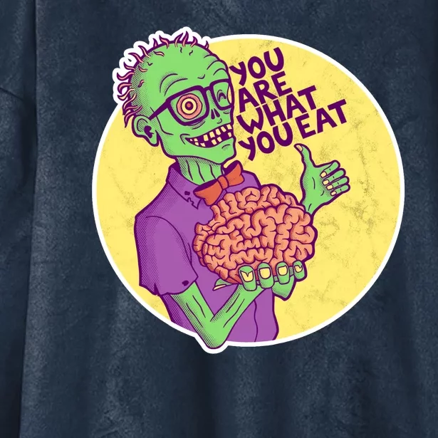 You Are What You Eat Zombie Nerd Brains Hooded Wearable Blanket