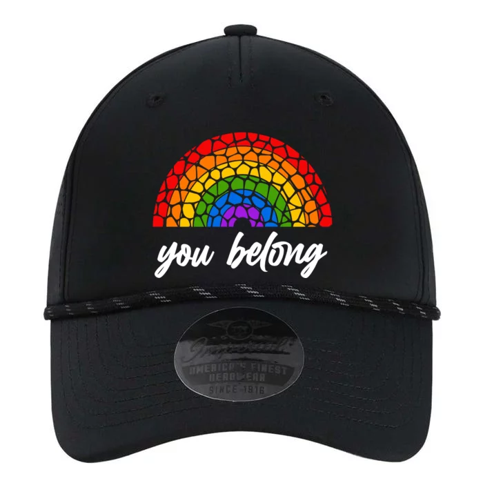 You Belong LGBTQ Stone Pattern Rainbow Performance The Dyno Cap