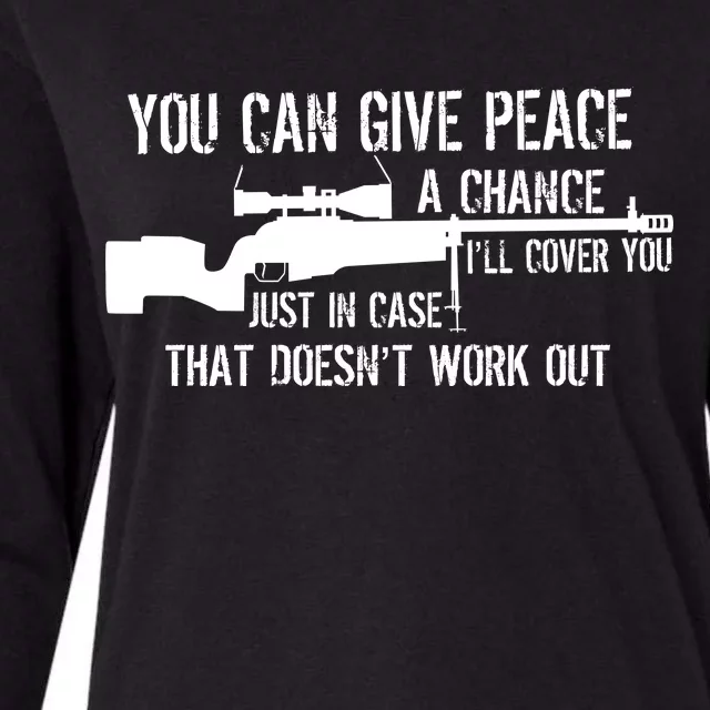 You Can Give Peace A Chance Womens Cotton Relaxed Long Sleeve T-Shirt