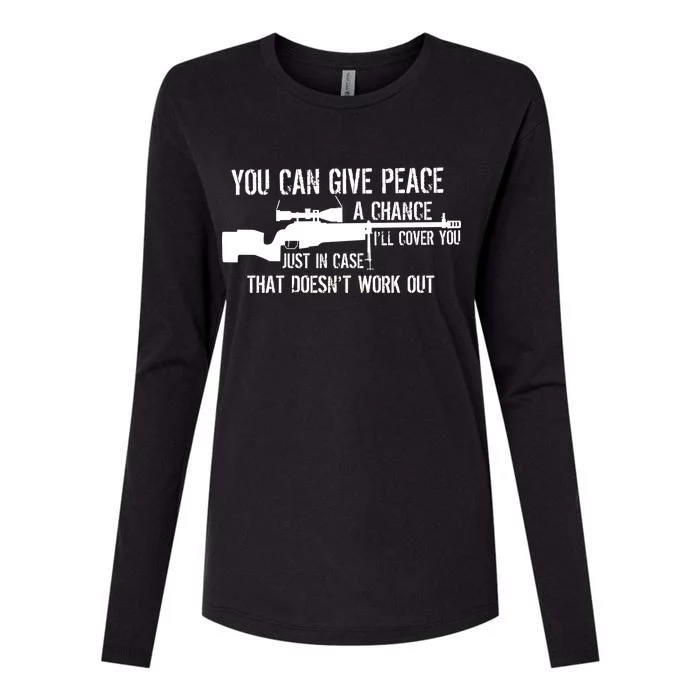 You Can Give Peace A Chance Womens Cotton Relaxed Long Sleeve T-Shirt