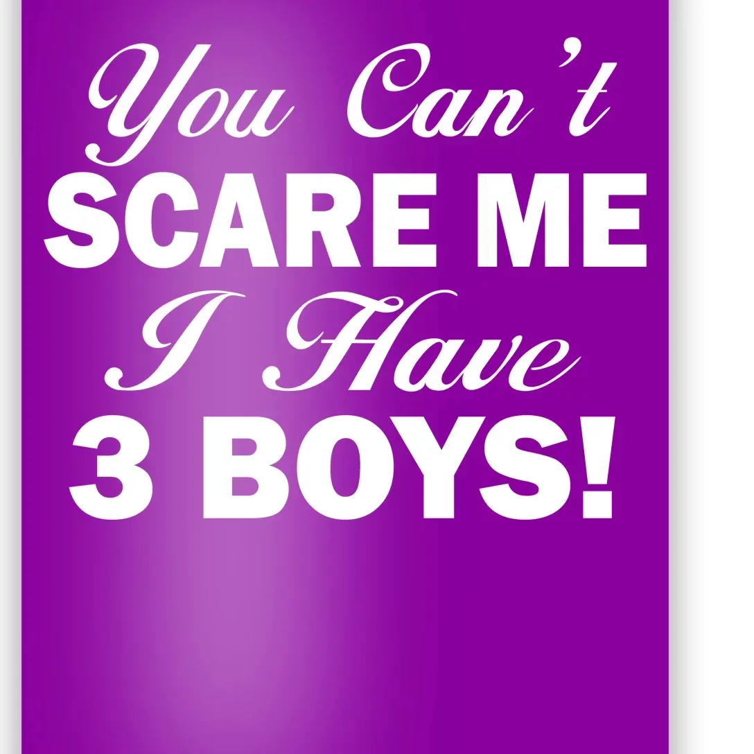 You Can't Scare Me I Have 3 Boys Poster