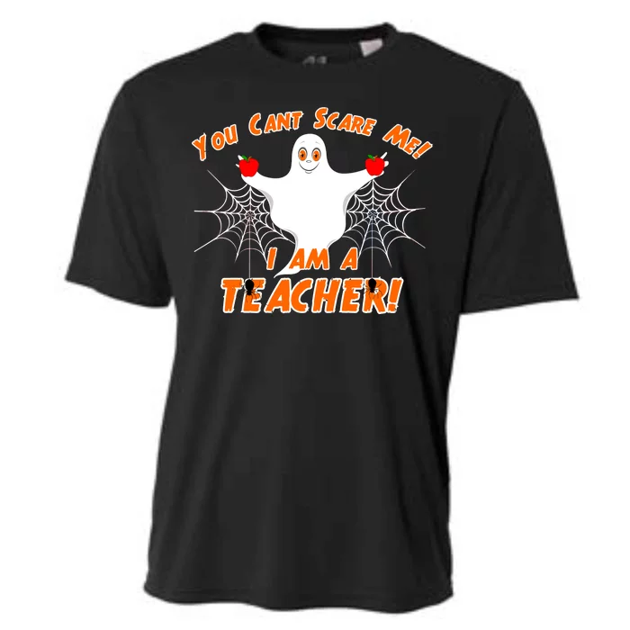 You Can't Scare Me I'm a Teacher Halloween Ghost Spiders Cooling Performance Crew T-Shirt